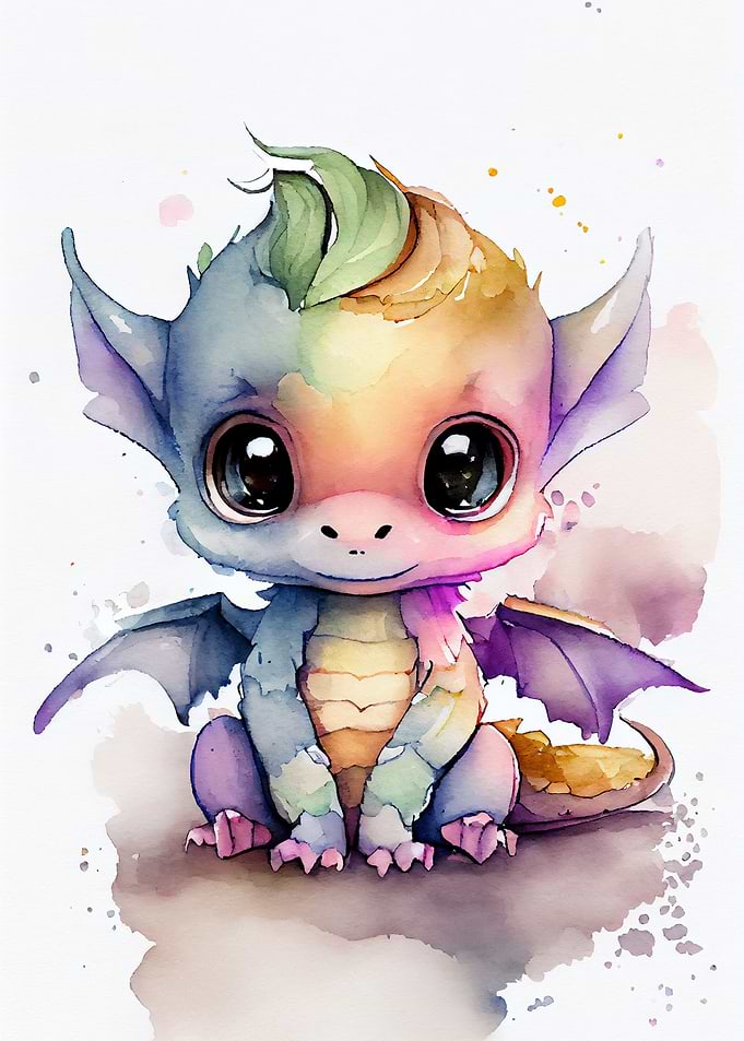 Cute little pastel dragon