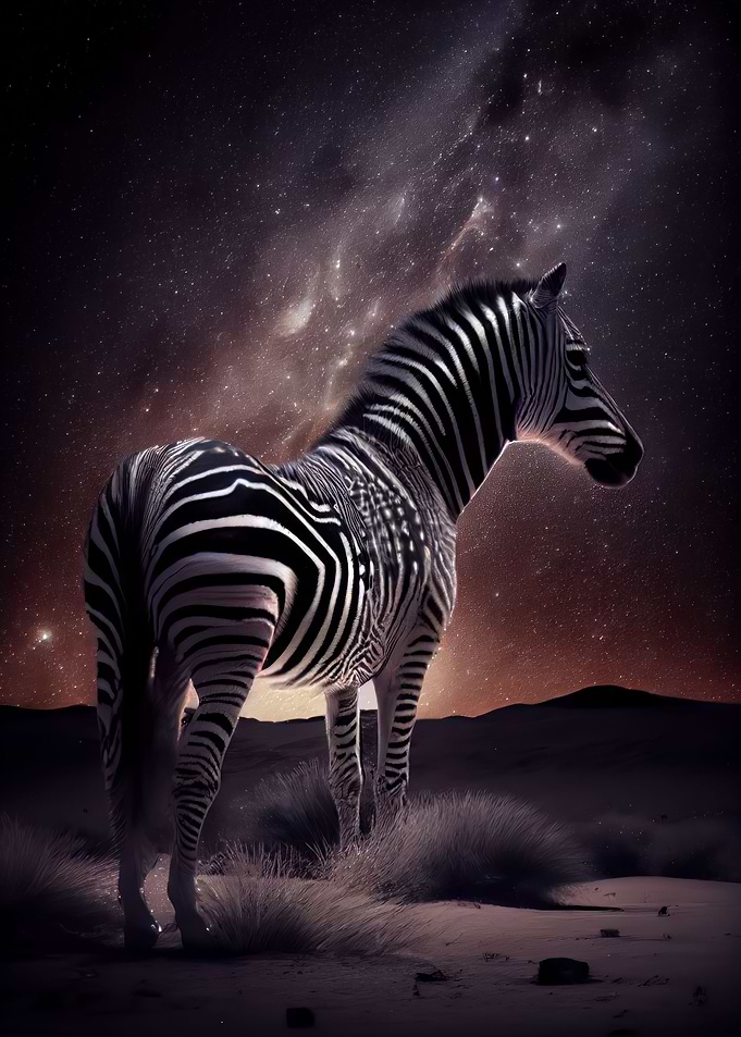 Zebra under Milky Way