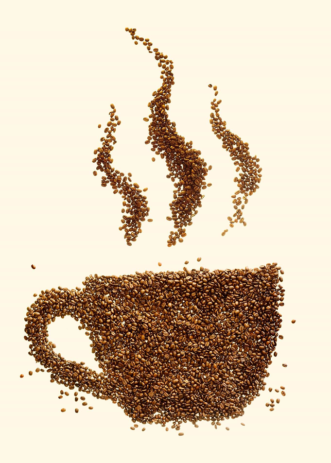 Coffee cup from beans