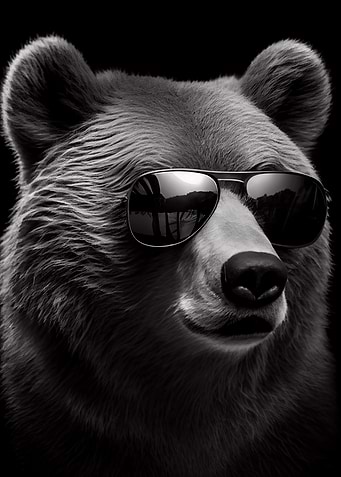 Bear Black and White