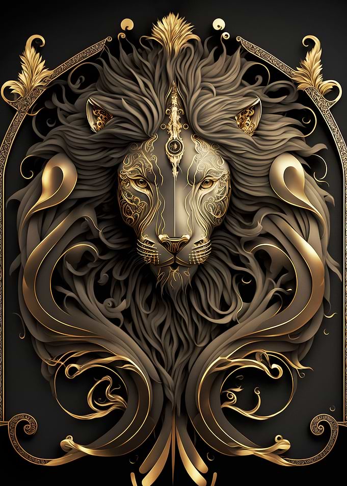 Lion Lord Golden Art Deco