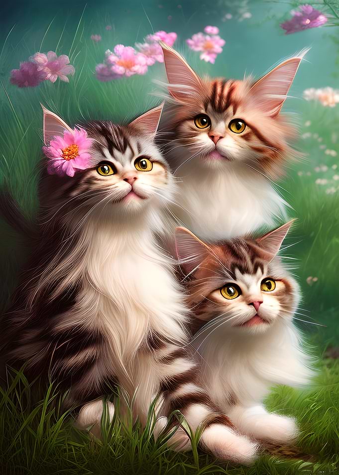 Cute Kitty Cats at meadow