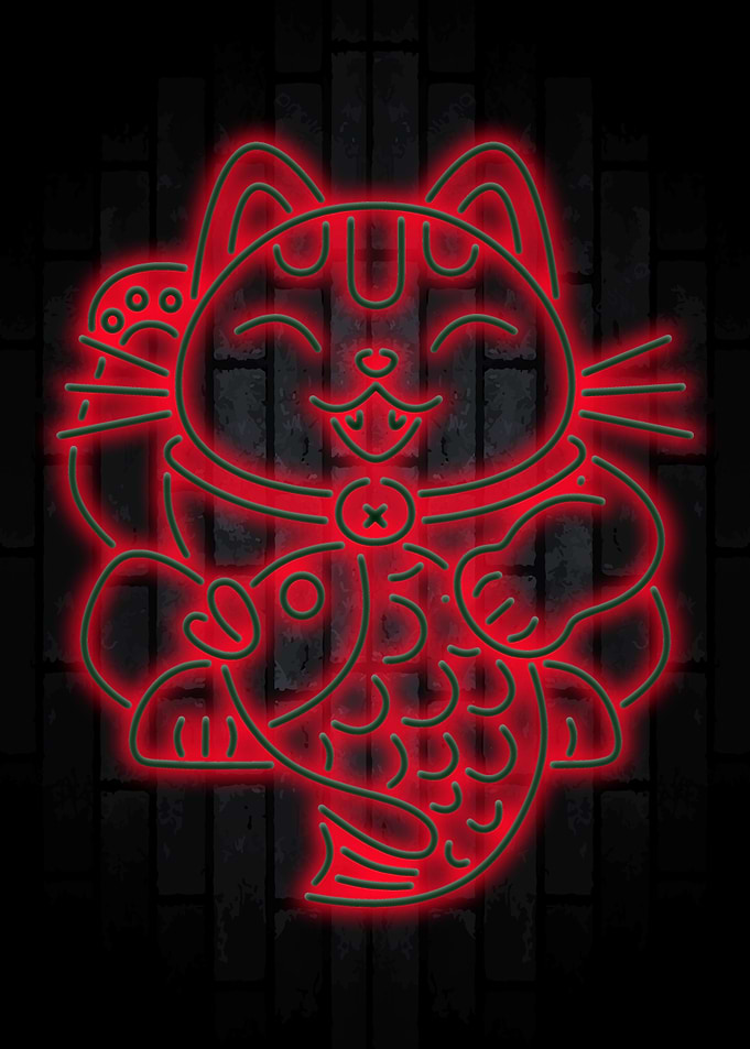 Maneki Neko GLow Neon