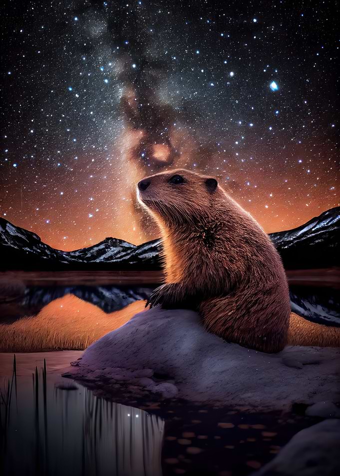Beaver Under the Stars