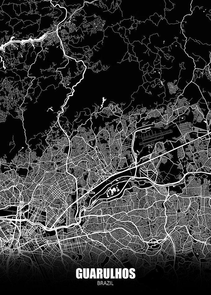 Guarulhos Brazil Dark Map