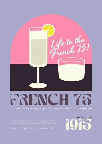 French 75 Cocktail Pink