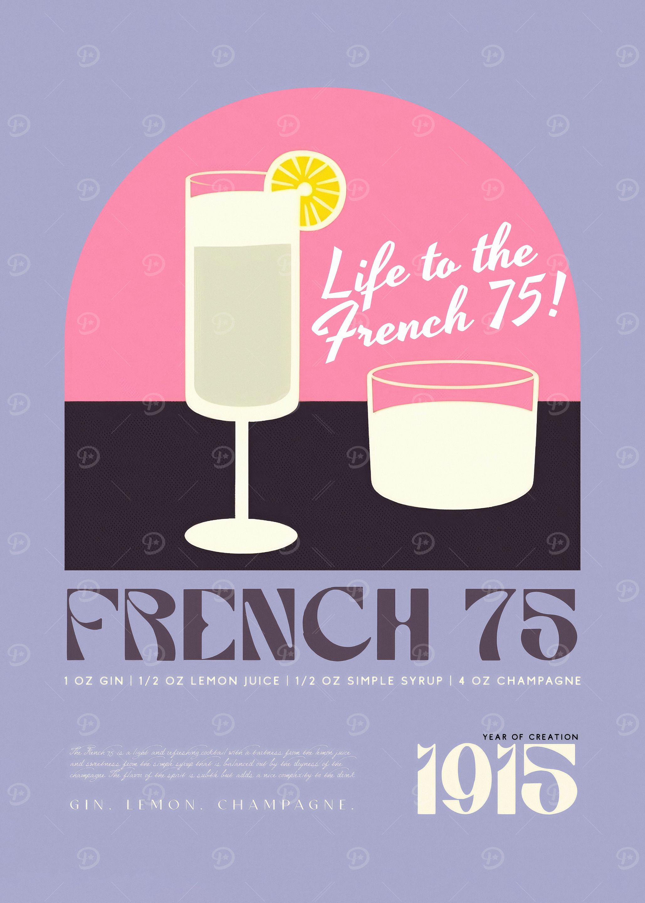 French 75 Cocktail Pink