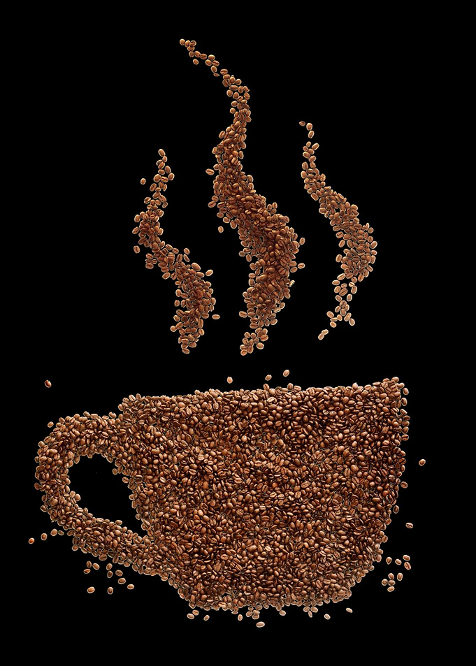 Coffee cup from beans