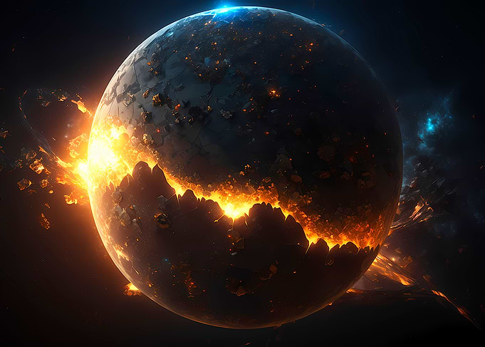Awesome glowing Planet