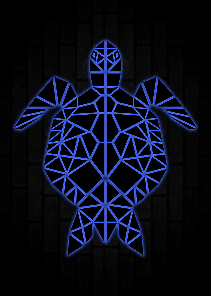 Turtle Geometric Neon