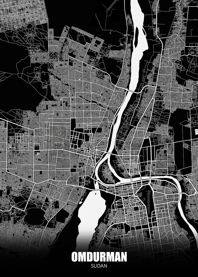 Omdurman Sudan Dark Map