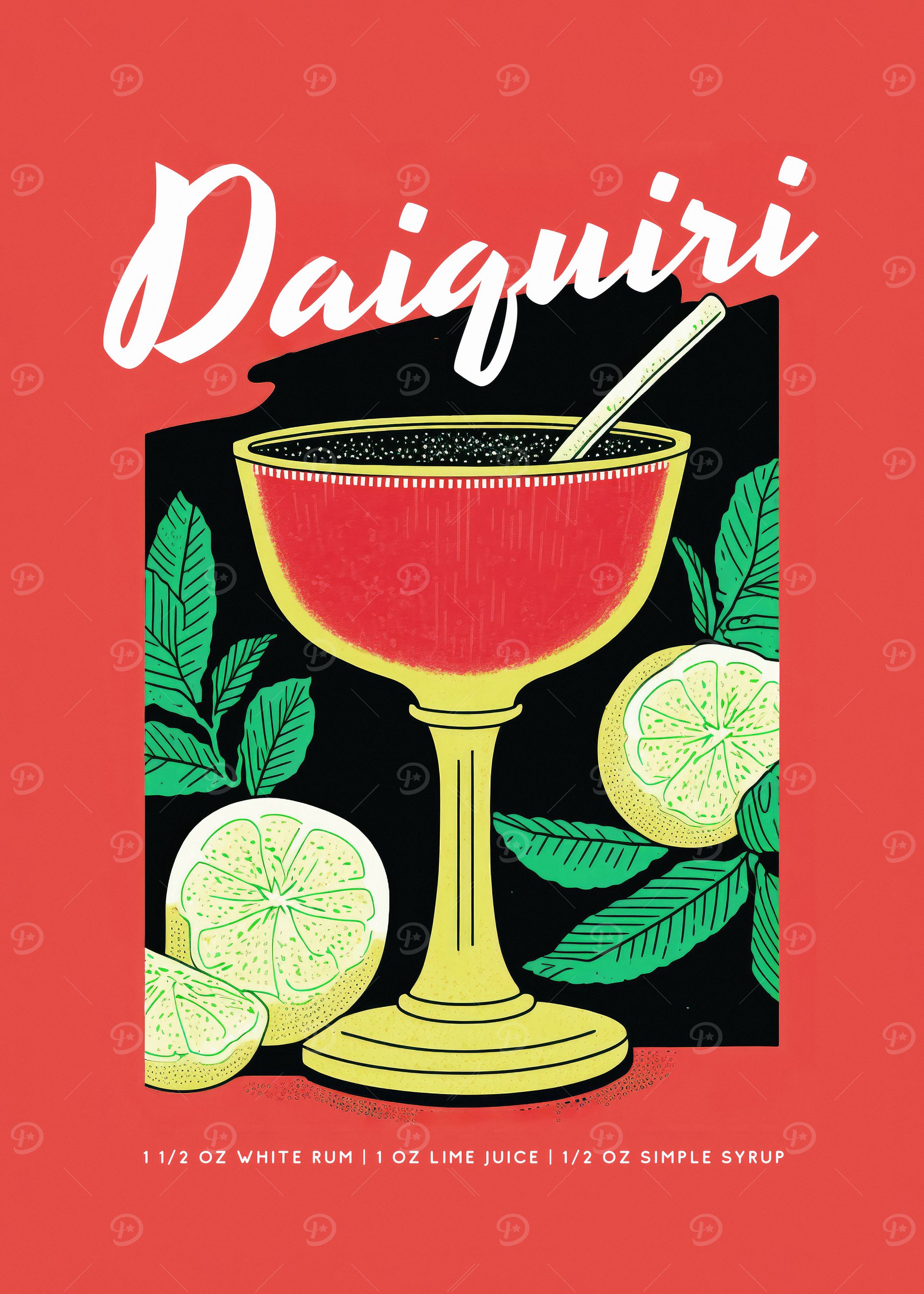 Daiquiri Cocktail Art Red