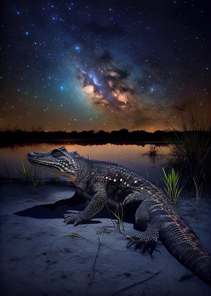 Alligator under the Stars