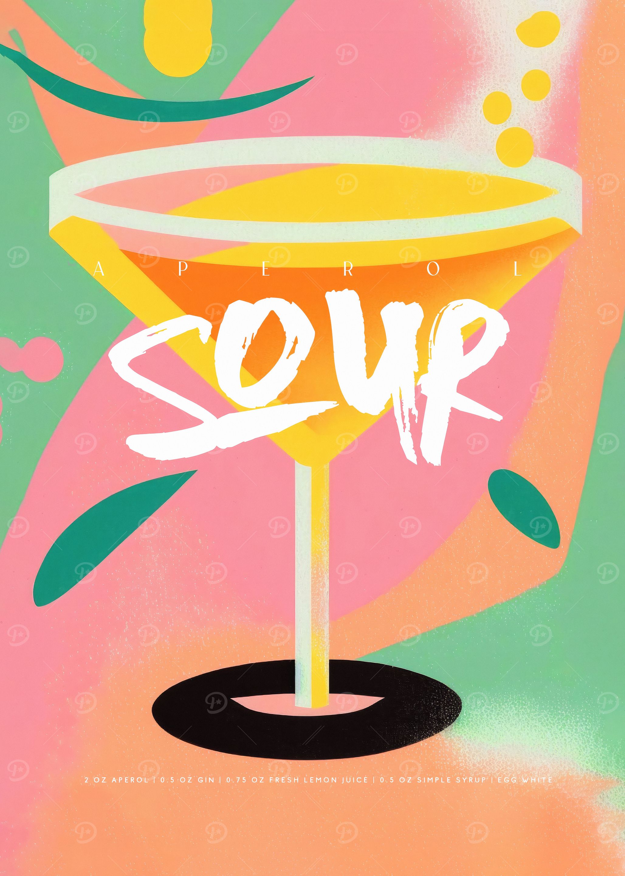 Aperol Sour Cocktail Art