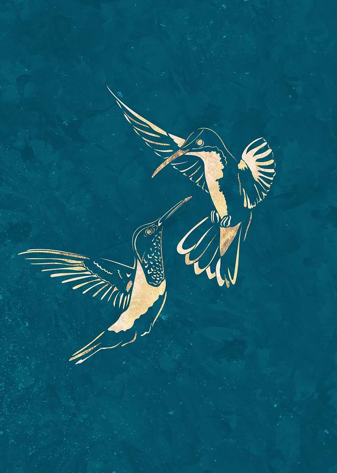 Hummingbird gold and green