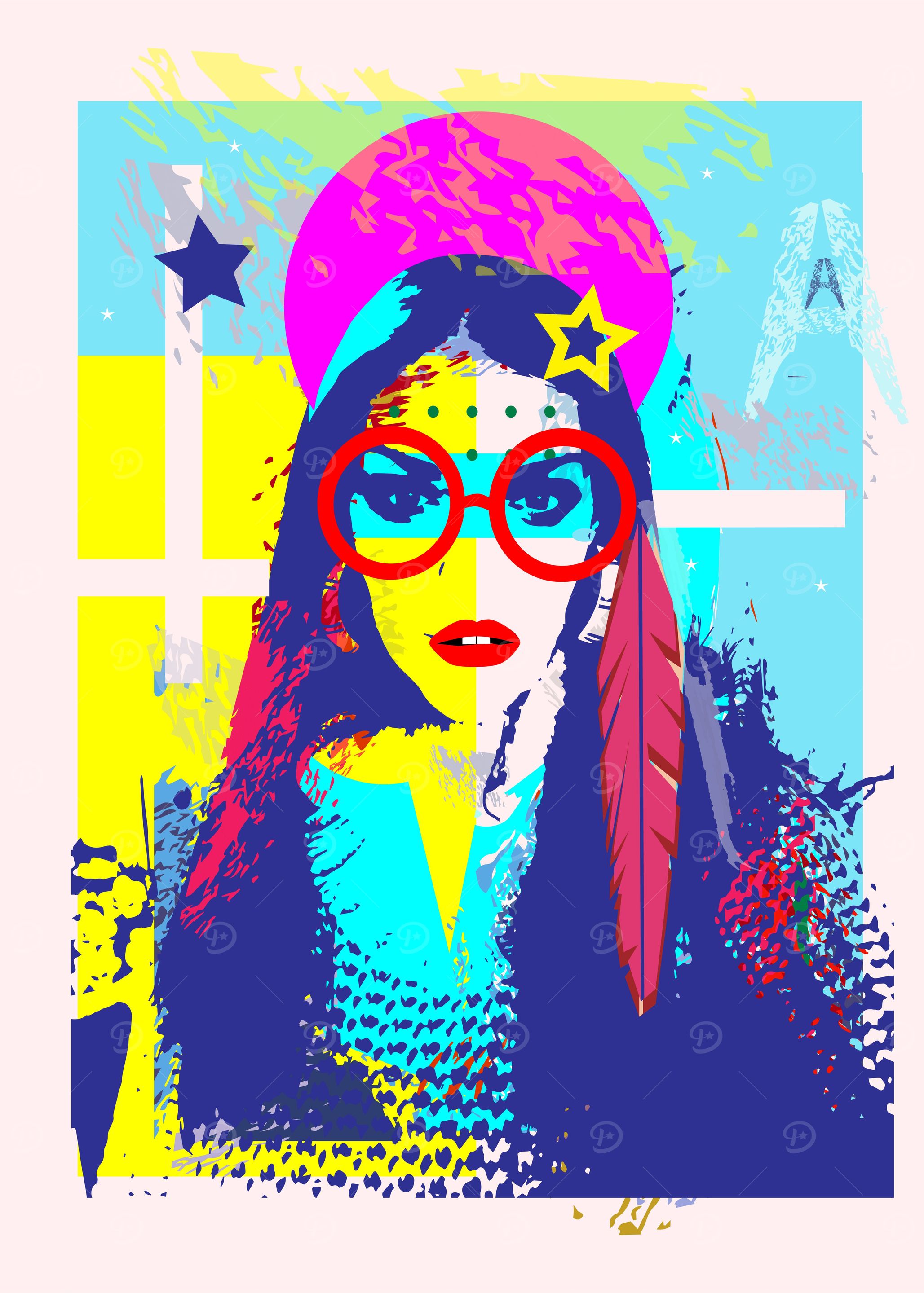 Pop art poster with a Indi