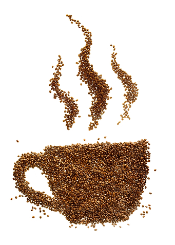 Coffee cup from beans