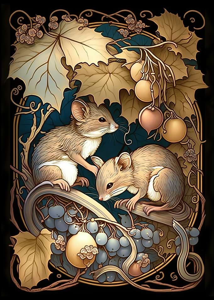 Mouse Mice Art Nouveau