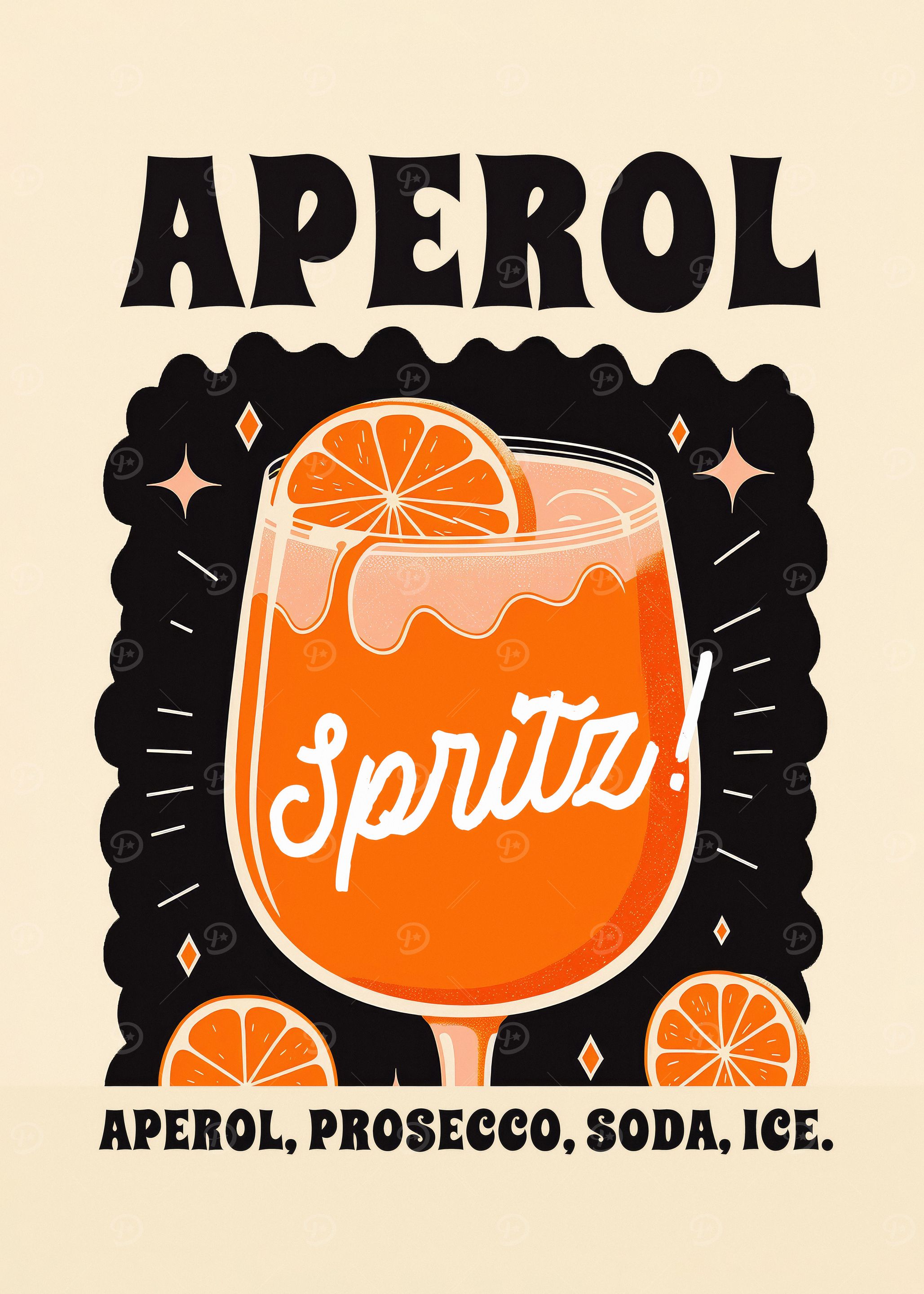 Aperol Spritz 70s Boho Art