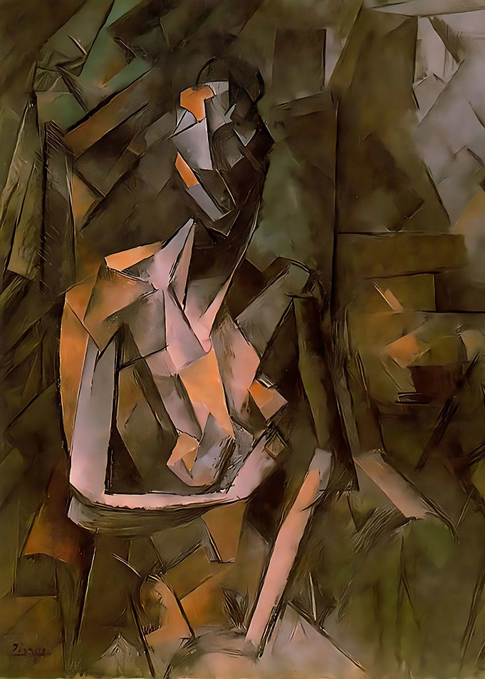 seated female nude 1910