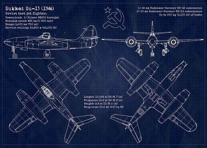 Sukhoi Su13 Blueprint 1946