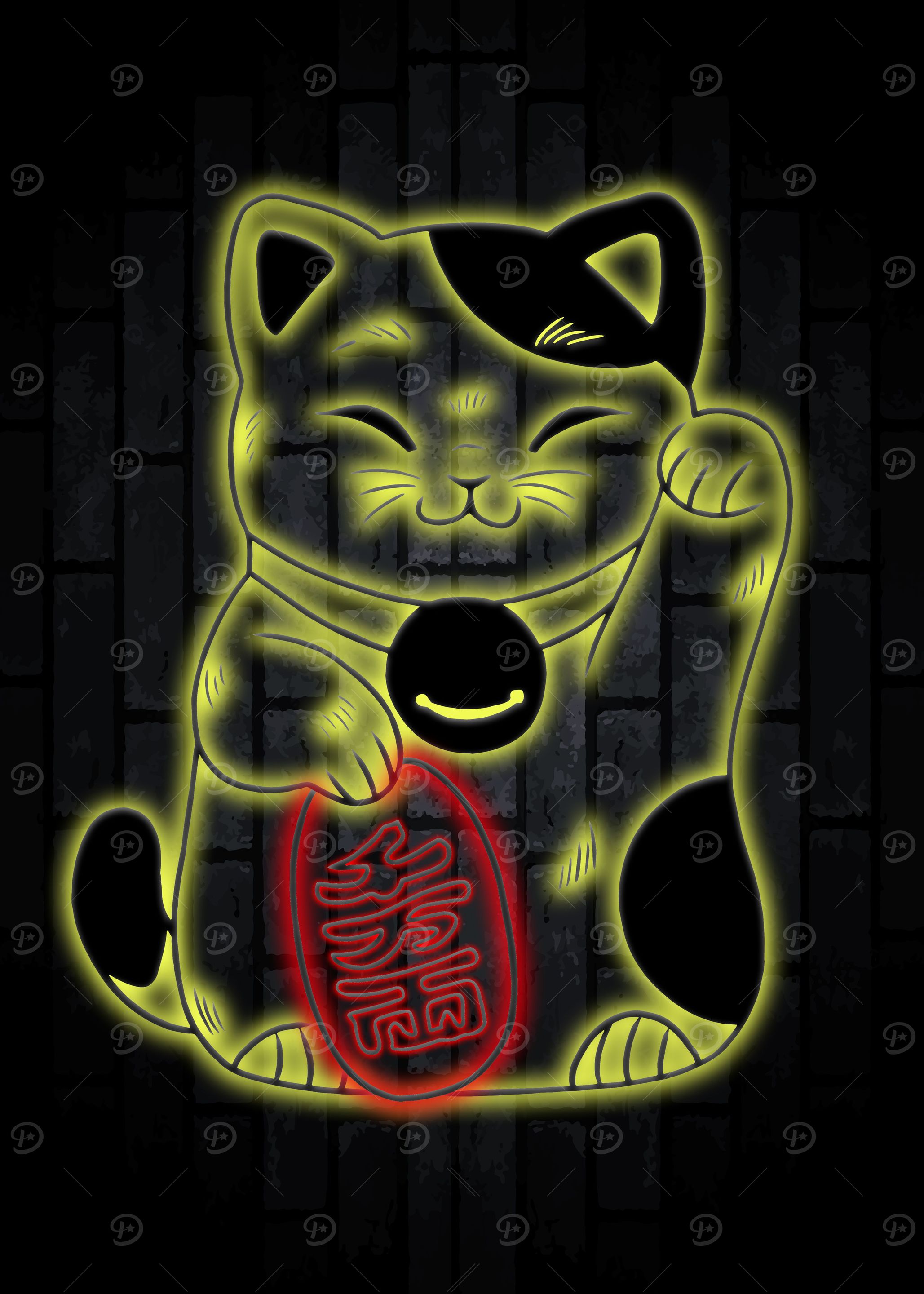 Maneki Neko GLow Neon