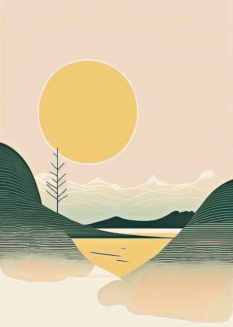 Minimalist Desert — metal poster wall art