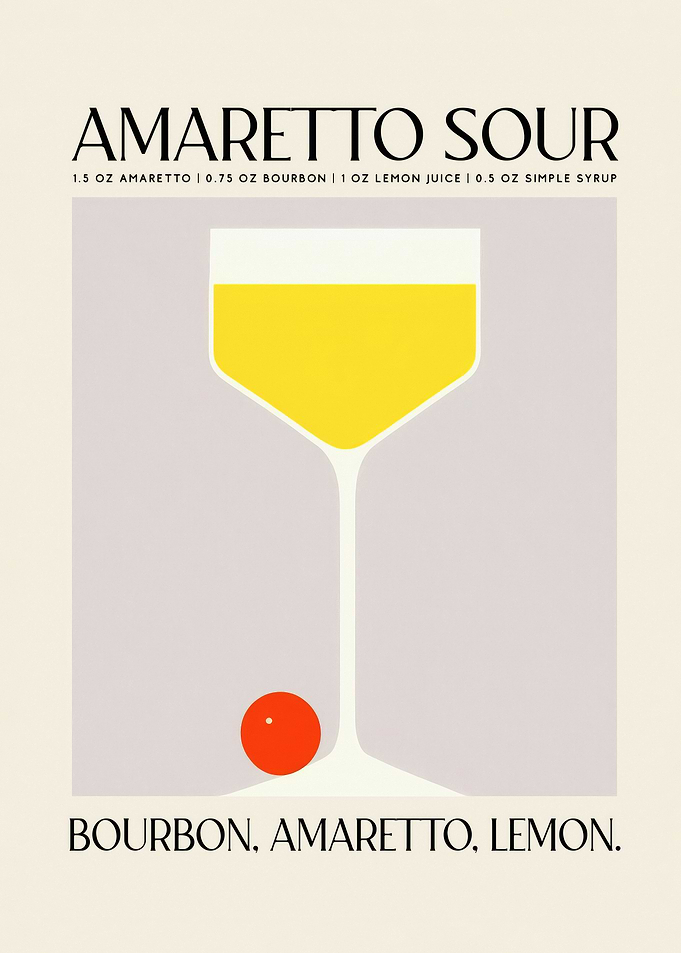 Amaretto Sour Cocktail Art