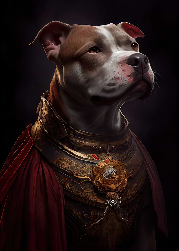 Pitbull Dog Medieval Style