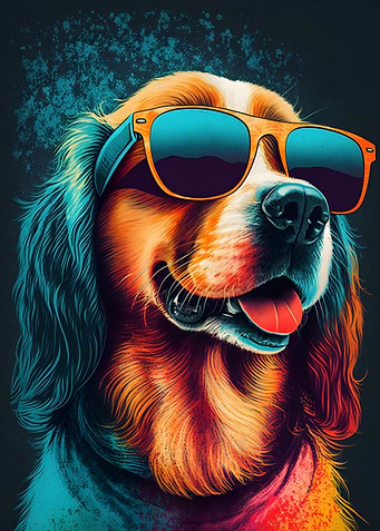 cool dog with sunglasses
