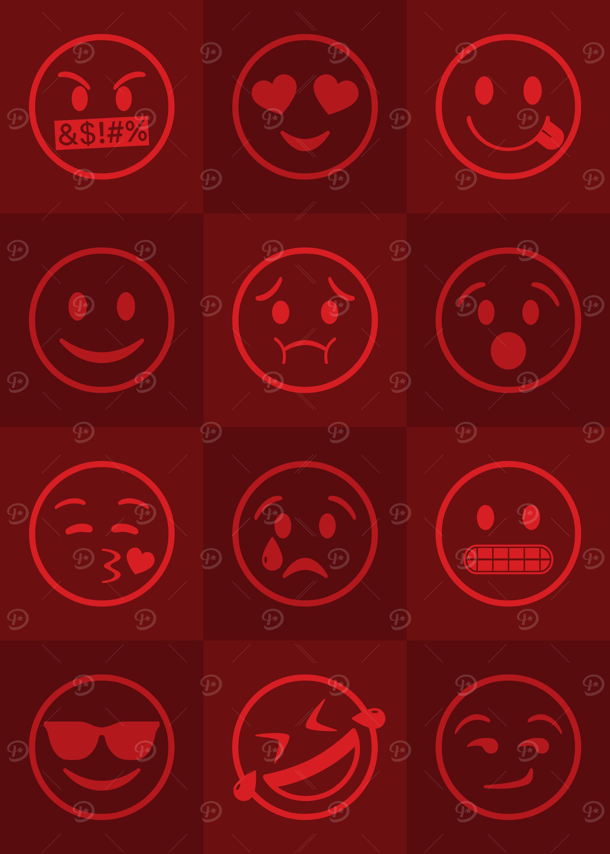 Emoji Expressions Red