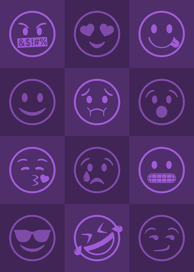 Emoji Expressions Purple