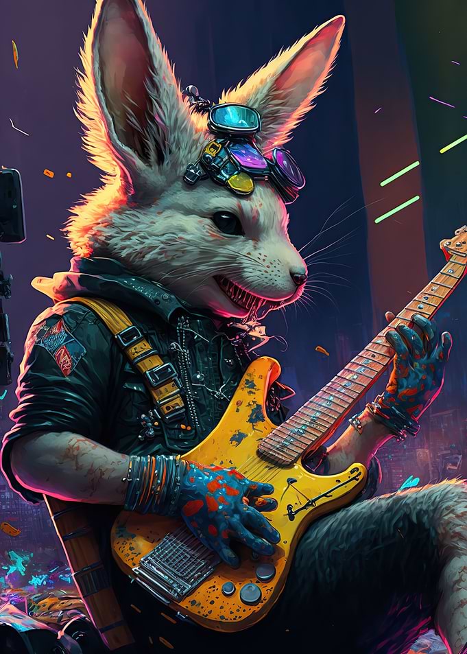 Rabbit Guitar Animal