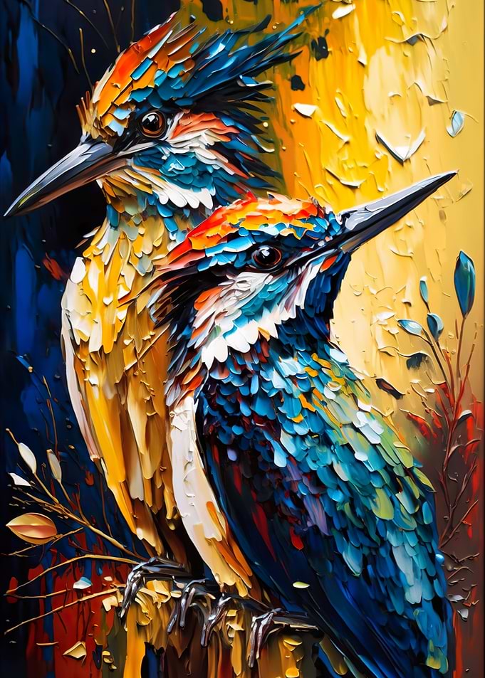 Colored Bird Duo