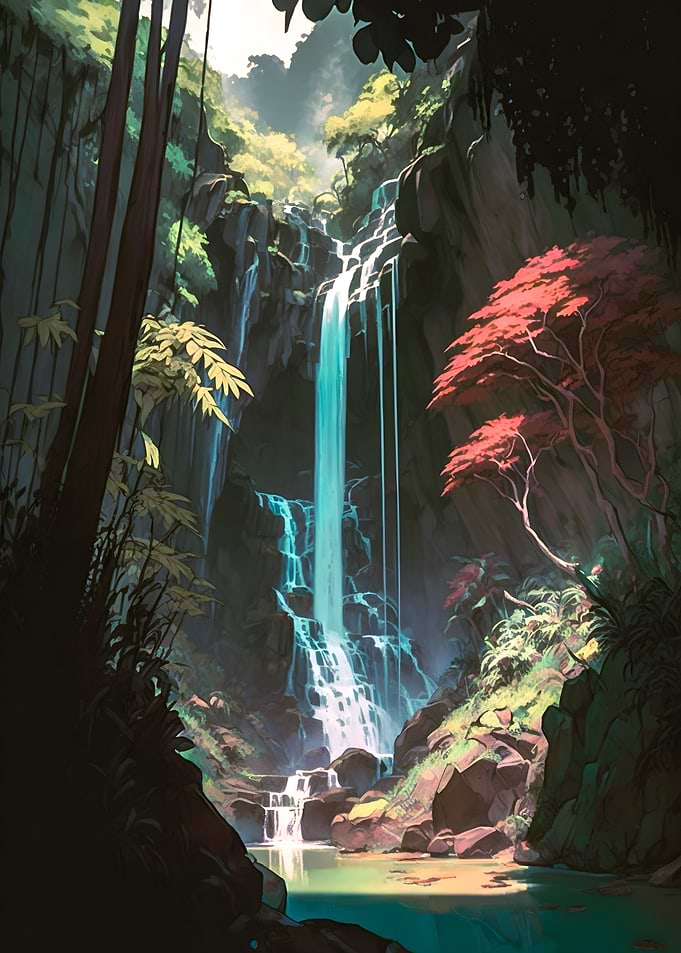 Tropical waterfall
