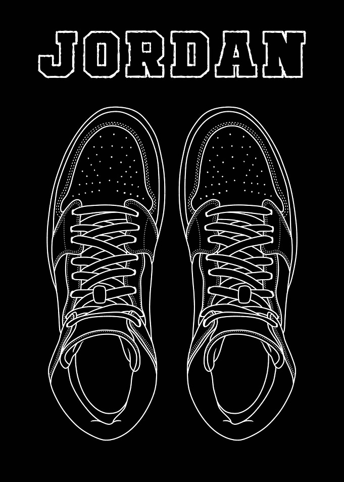 jordan shoe line art