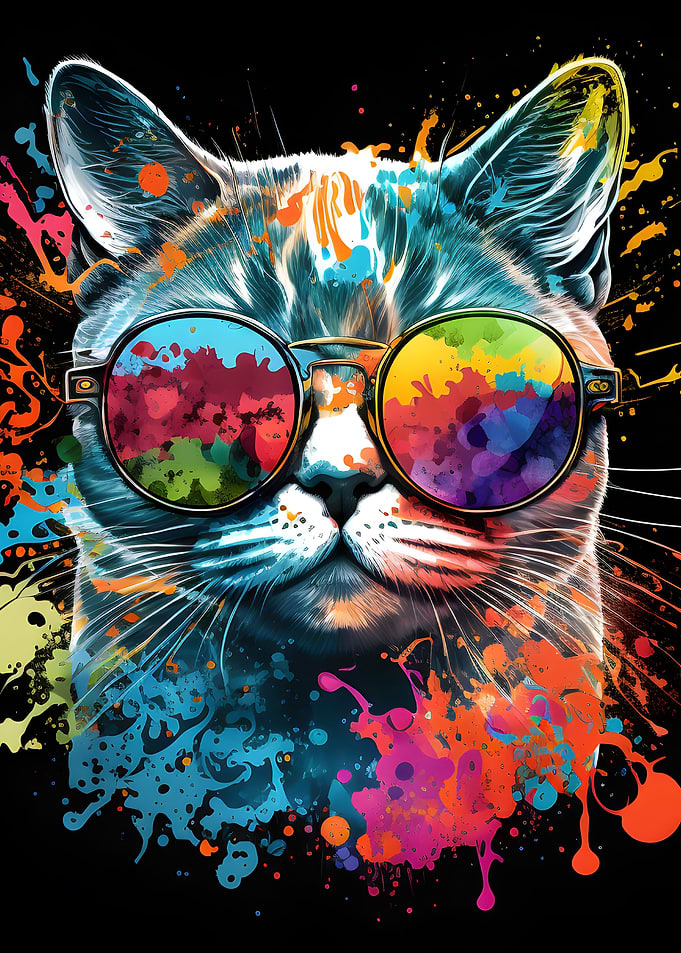 Colorful Cat Animal paint