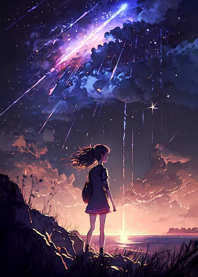 Comet Rain Anime Landscape