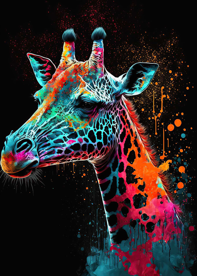 Giraffes Colorfull Animal