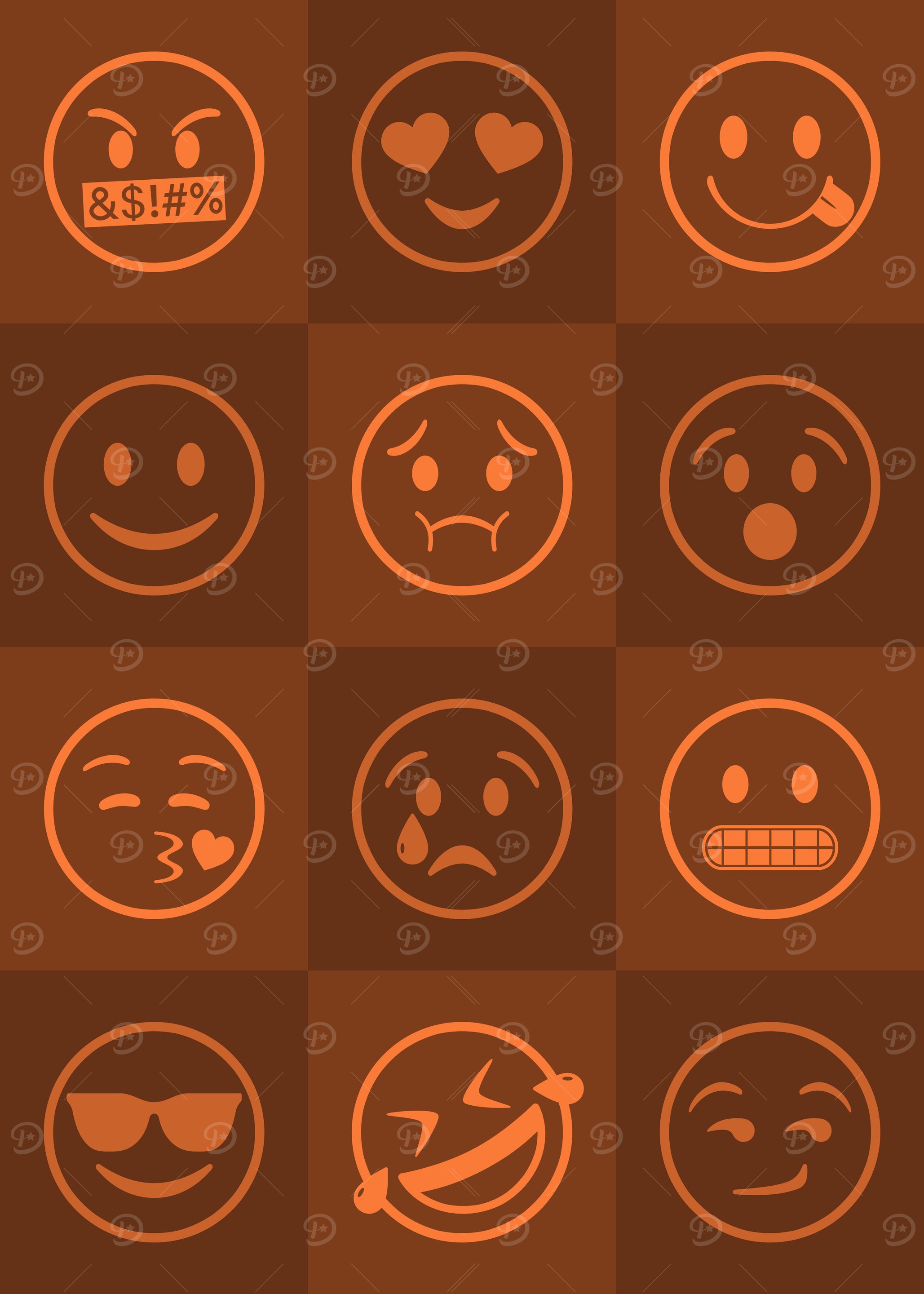 Emoji Expressions Orange