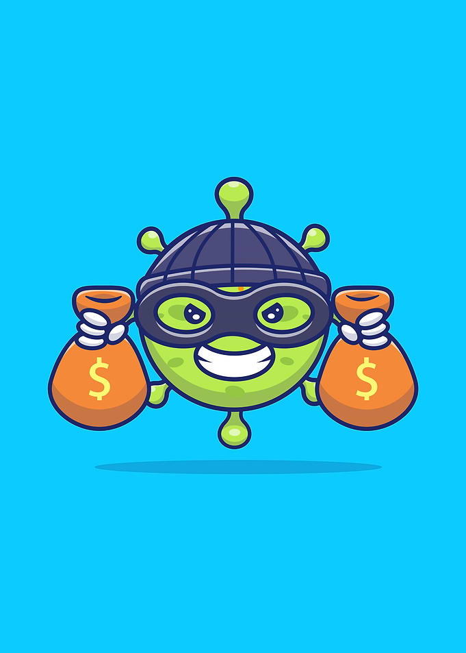 Cute Virus With Money Bag