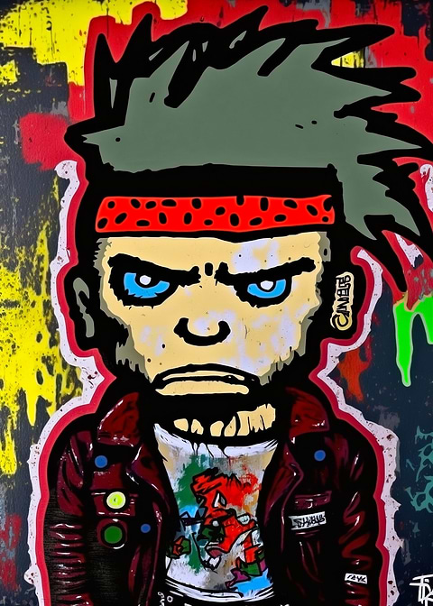 Pop Art Punk Rocker — metal poster wall art