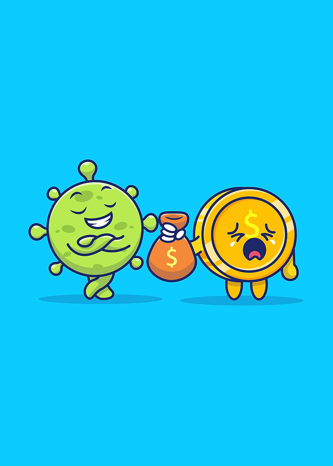 Cute Virus With Coin Money