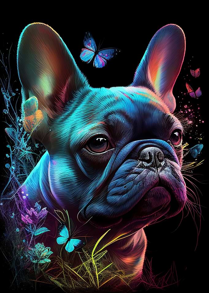 french bulldog psychedelic