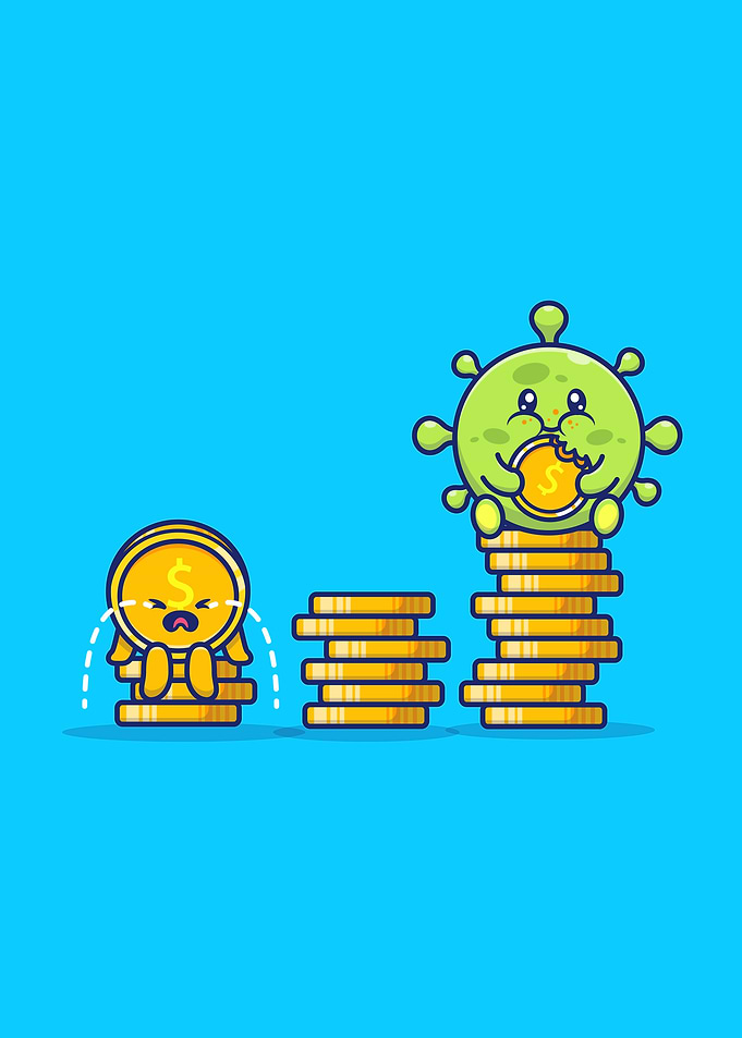 Cute Virus With Coin Money