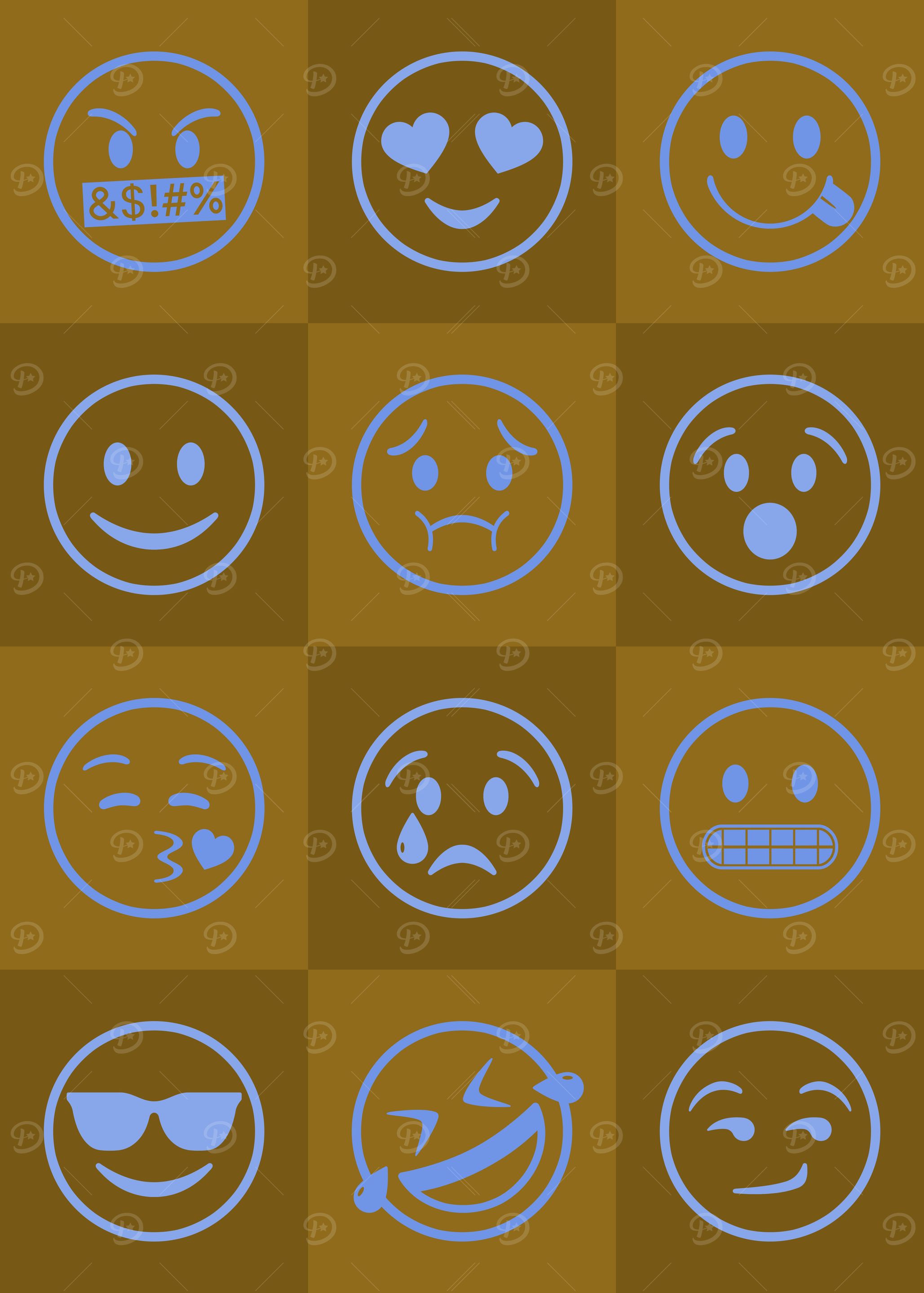 Emoji Expressions Yellow