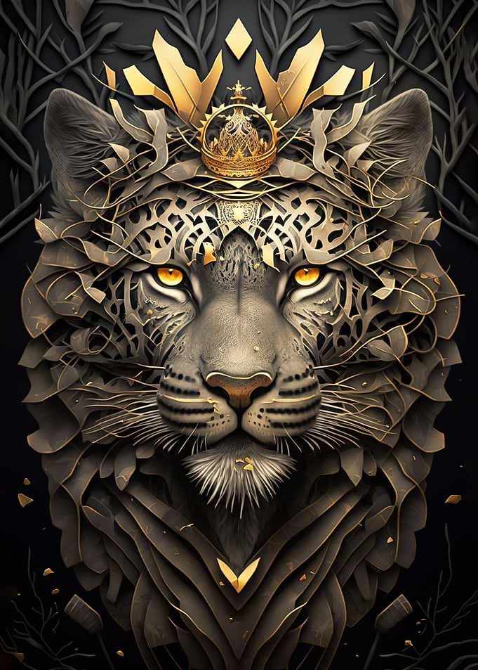 Tiger King Golden Art Deco