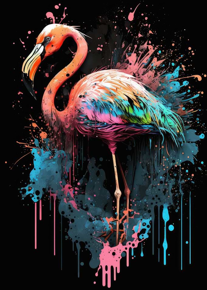 Paintsplash Flamingo