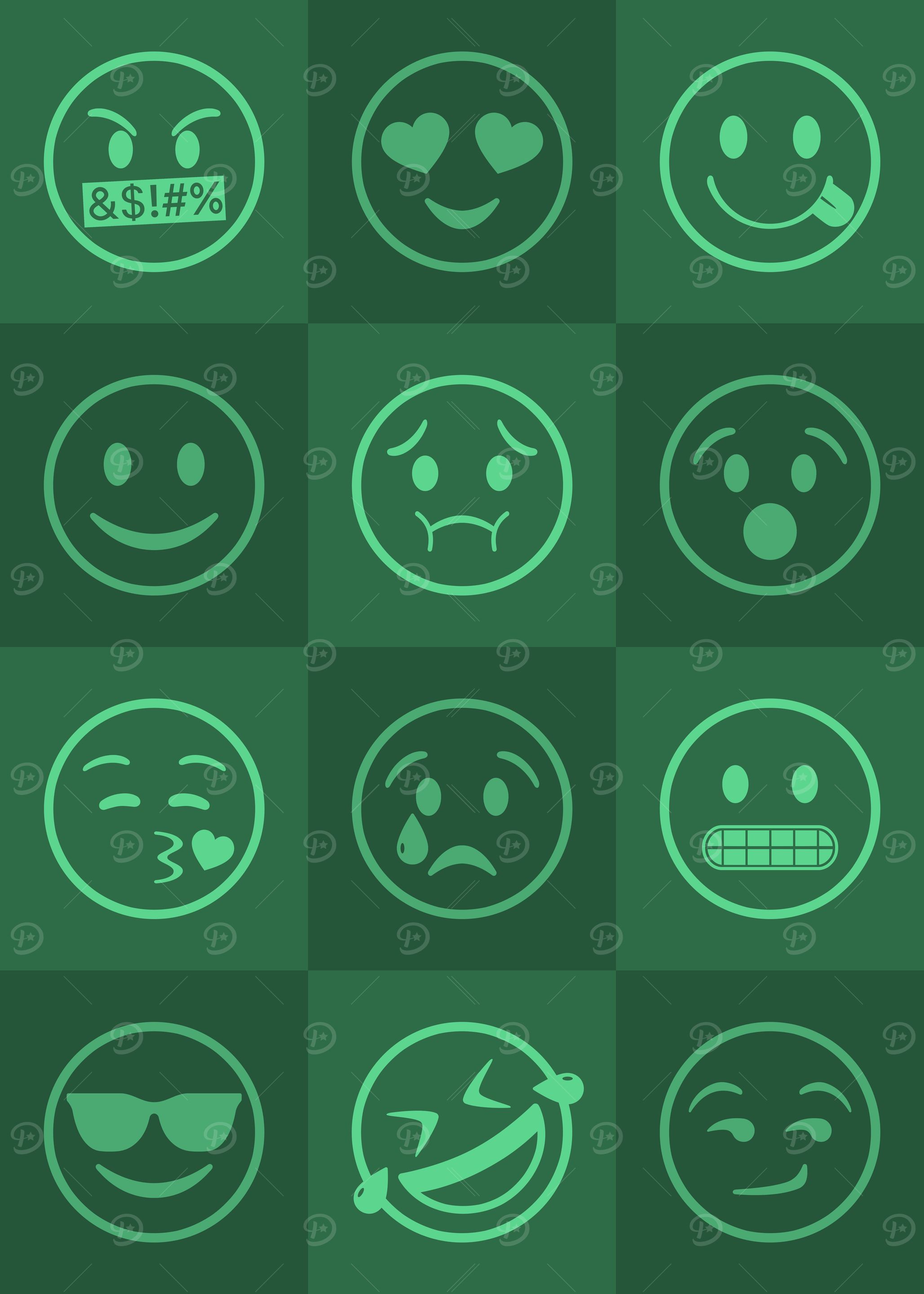 Emoji Expressions Green