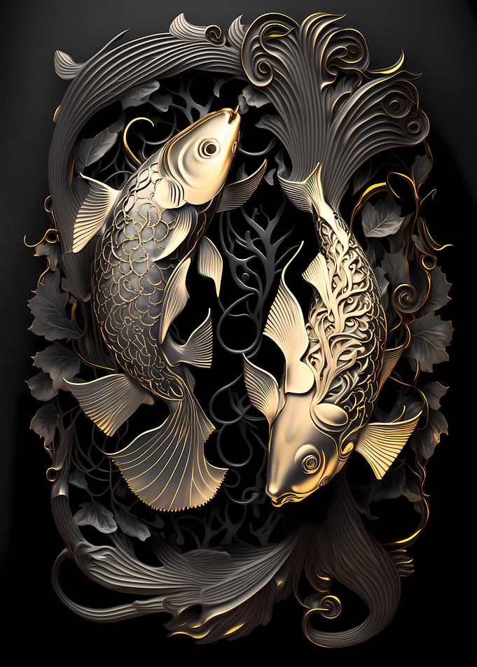 King Fish Golden Art Deco